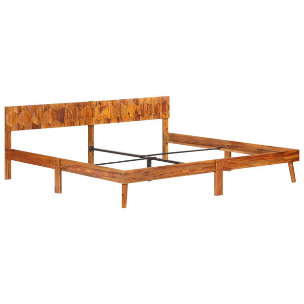 vidaXL Bedframe zonder matras massief hout 200x200 cm