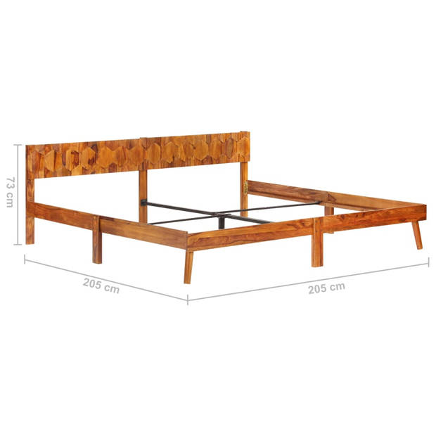 vidaXL Bedframe zonder matras massief hout 200x200 cm