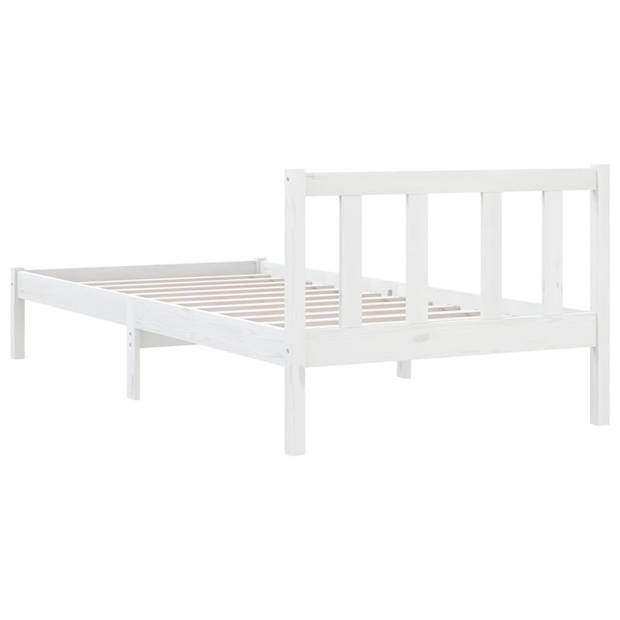 vidaXL Bedframe massief grenenhout wit 90x190 cm