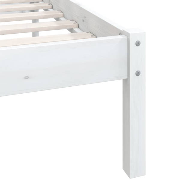 vidaXL Bedframe massief grenenhout wit 200x200 cm