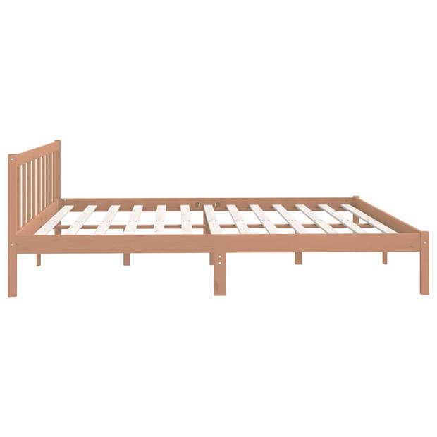 vidaXL Bedframe massief grenenhout honingbruin 200x200 cm