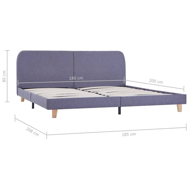 vidaXL Bedframe stof lichtgrijs 180x200 cm