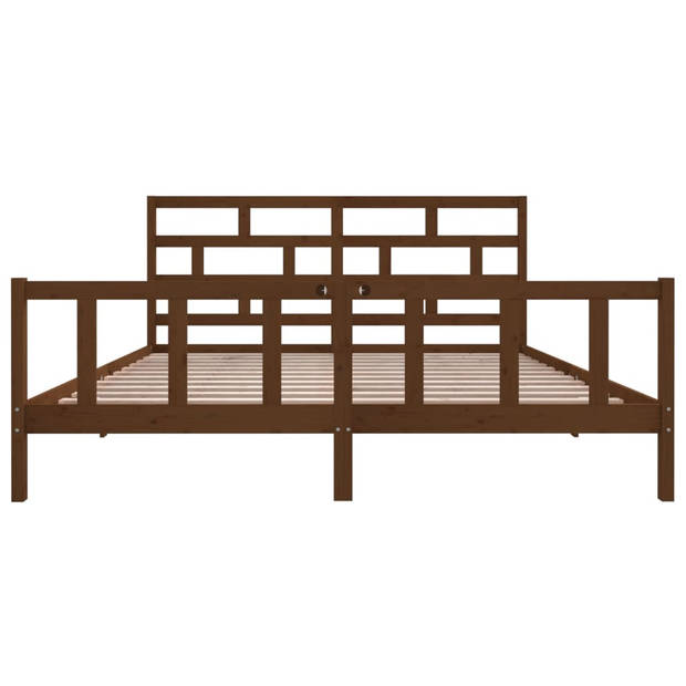 vidaXL Bedframe massief grenenhout honingbruin 200x200 cm