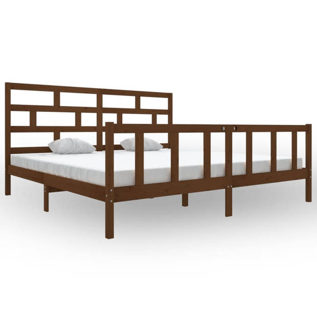 vidaXL Bedframe massief grenenhout honingbruin 200x200 cm