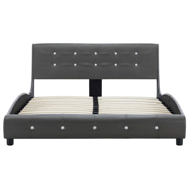 vidaXL Bed met matras kunstleer grijs 120x200 cm