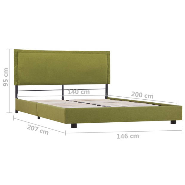 vidaXL Bedframe stof groen 140x200 cm