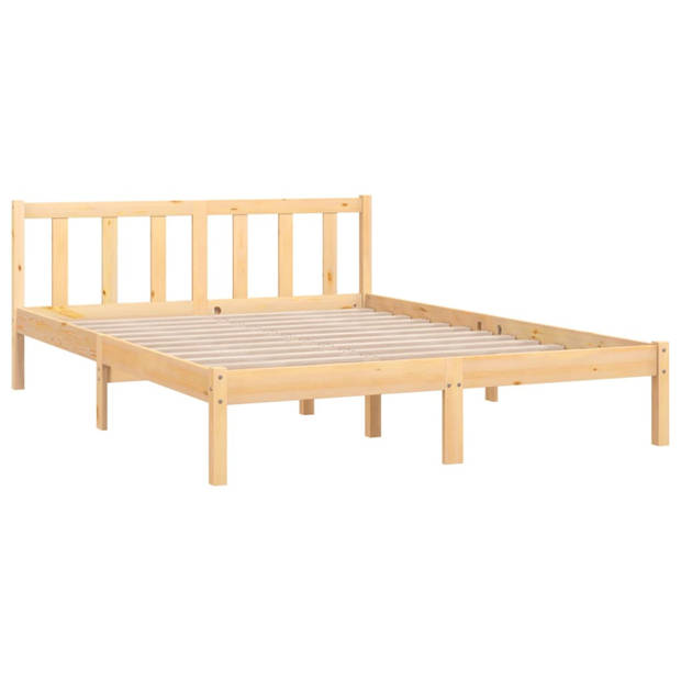 vidaXL Bedframe massief grenenhout 135x190 cm