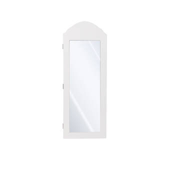 ML-Design juwelenkabinet met spiegel, wit, 32x95x9 cm, gemaakt van MDF spaanplaat