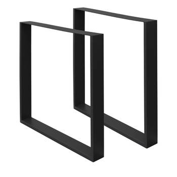 2 stuks tafelpoten 70 x 72 cm, zwart, gepoedercoat staal