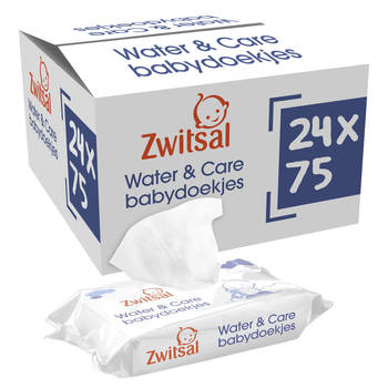 Zwitsal - Water & Care - Billendoekjes - 24 x 75 - 1800 babydoekjes