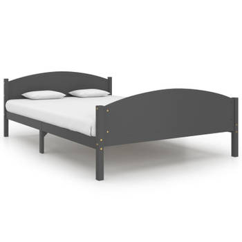 vidaXL Bedframe massief grenenhout donkergrijs 140x200 cm