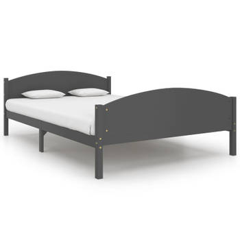 vidaXL Bedframe massief grenenhout donkergrijs 160x200 cm