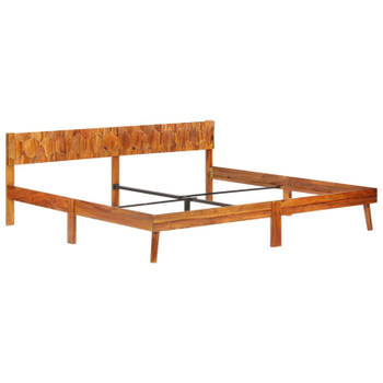 vidaXL Bedframe zonder matras massief hout 200x200 cm