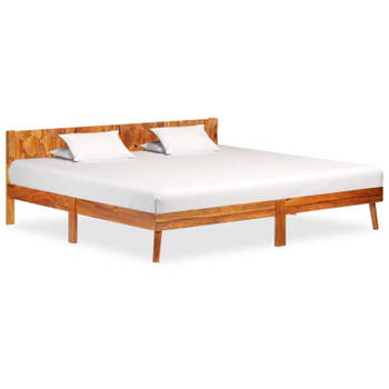 vidaXL Bedframe massief sheeshamhout 200x200 cm