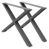 2 stuks tafelpoten X-Design 60x72 cm van staal donkergrijs