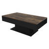 Salontafel 110x60x40 cm zwart/houtlook incl. 2 opbergvakken onder verschuifbaar blad ML-Design