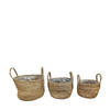 DKNC - Manden stof met plastic Ethan - 35x25cm - Set van 3 - Beige