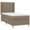 vidaXL Boxspring met matras en LED stof taupe 100x200 cm