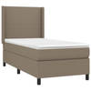 vidaXL Boxspring met matras stof taupe 90x190 cm