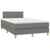 vidaXL Boxspring met matras stof donkergrijs 120x200 cm