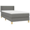 vidaXL Boxspring met matras stof donkergrijs 100x200 cm