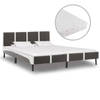 vidaXL Bed met matras grijs en wit kunstleer 180x200 cm