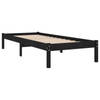 vidaXL Bedframe massief hout zwart 75x190 cm