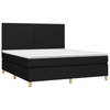 vidaXL Boxspring met matras en LED stof zwart 160x200 cm