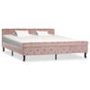 vidaXL Bedframe fluweel roze 180x200 cm