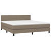 vidaXL Boxspring met matras stof taupe 180x200 cm