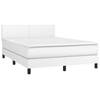 vidaXL Boxspring met matras kunstleer wit 140x200 cm