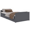 vidaXL Bedframe met lades massief grenenhout donkergrijs 90x200 cm