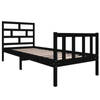 vidaXL Bedframe massief grenenhout zwart 75x190 cm