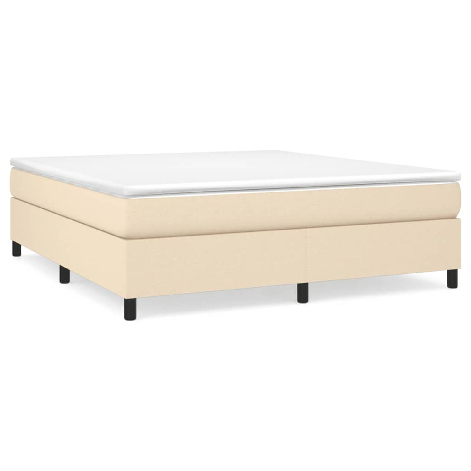 vidaXL Boxspringframe stof crèmekleurig 180x200 cm