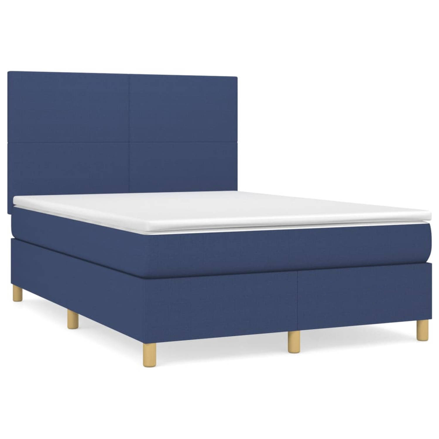 vidaXL-Boxspring-met-matras-stof-blauw-140x190-cm