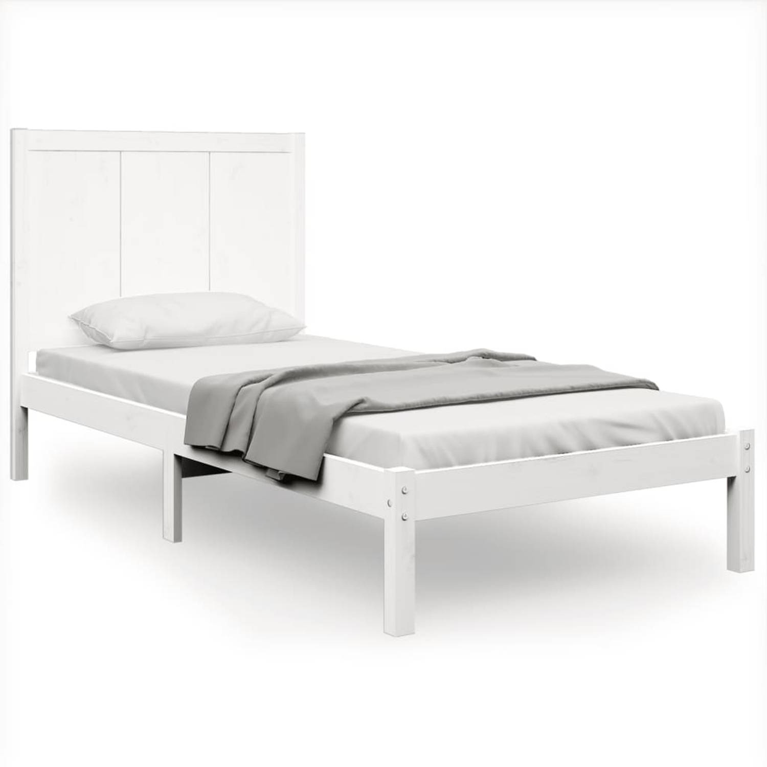 vidaXL-Bedframe-massief-grenenhout-wit-100x200-cm