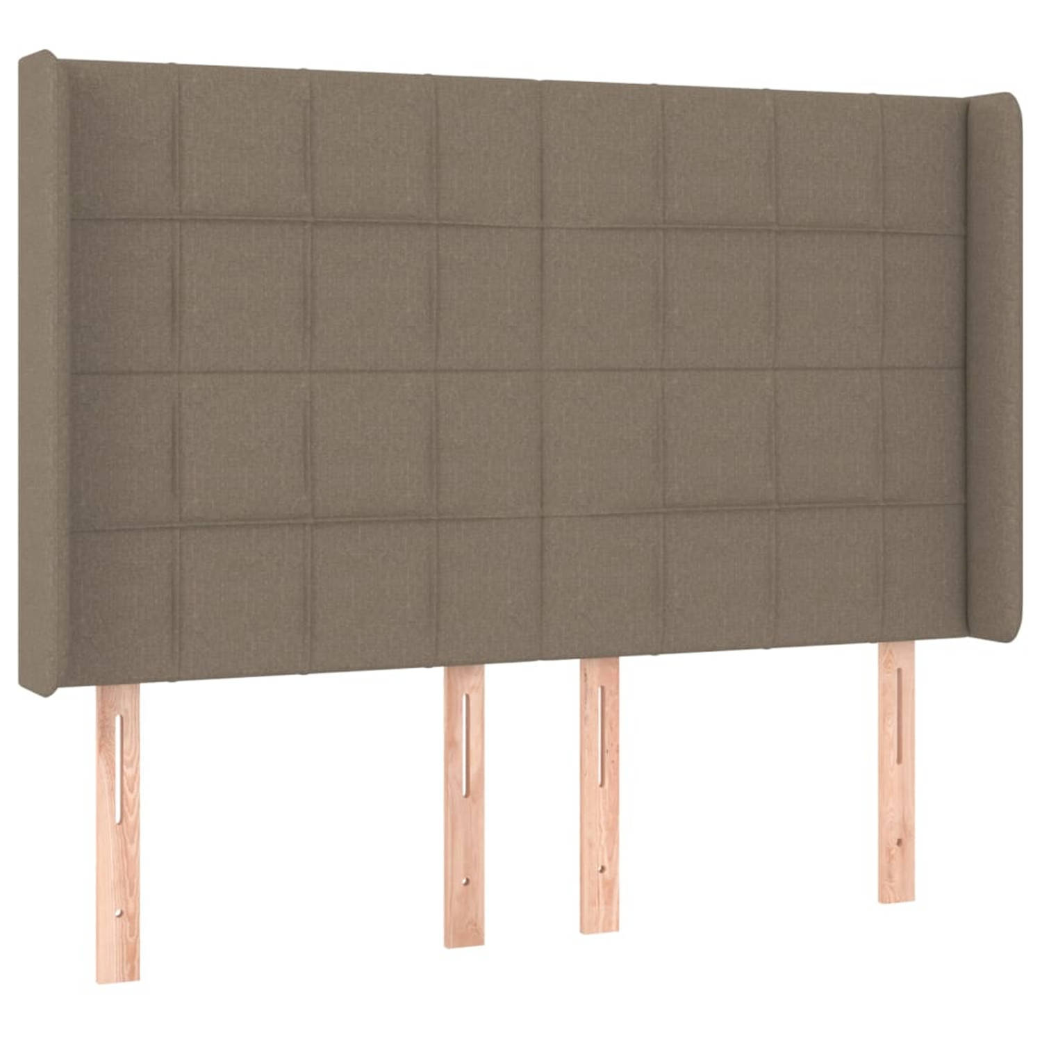 The Living Store Hoofdbord - Bedombouw - 147x16x118/128 cm - Taupe