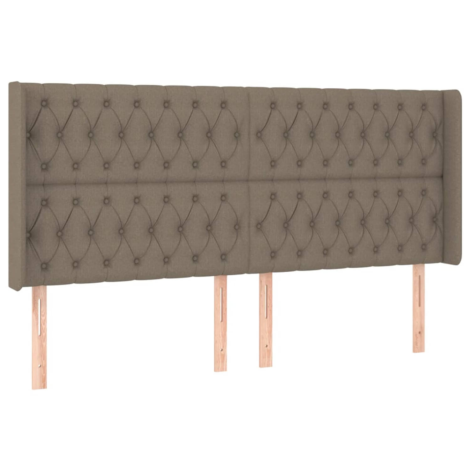 The Living Store Hoofdbord - 183 x 16 x 118/128 cm - Taupe