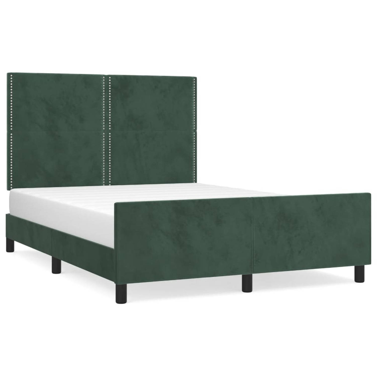 vidaXL-Bedframe-met-hoofdeinde-fluweel-donkergroen-140x190-cm