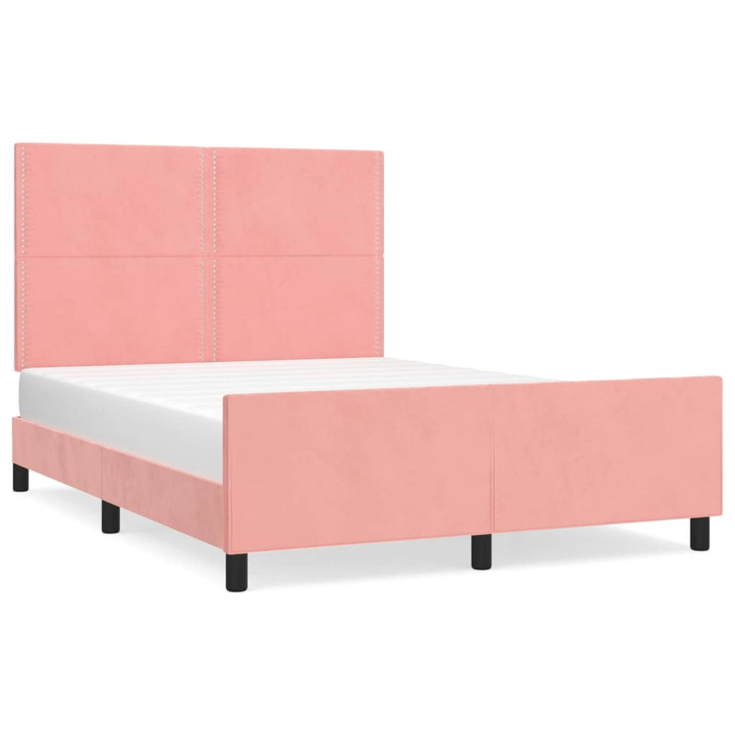 vidaXL-Bedframe-met-hoofdeinde-fluweel-roze-140x190-cm