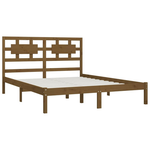 vidaXL Bedframe massief grenenhout honingbruin 120x200 cm