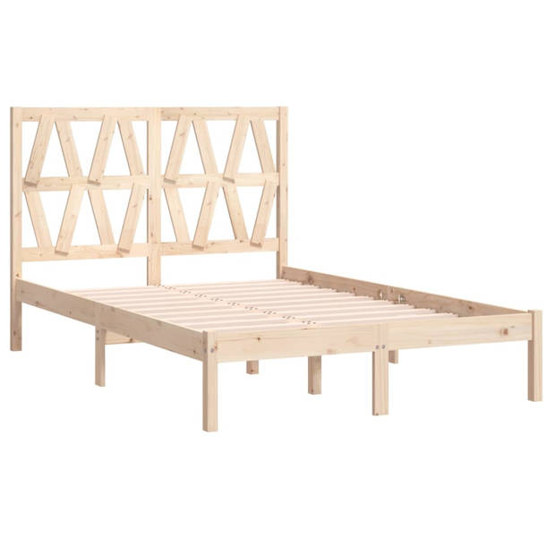 vidaXL Bedframe massief grenenhout 135x190 cm