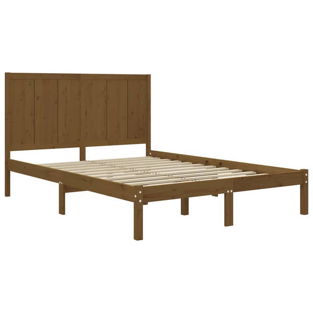 vidaXL Bedframe massief hout honingbruin 120x190 cm