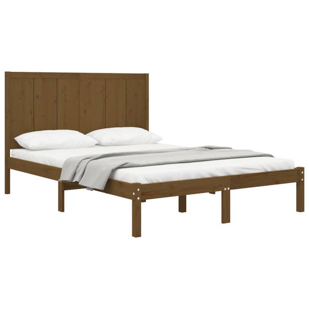 vidaXL Bedframe massief hout honingbruin 120x190 cm