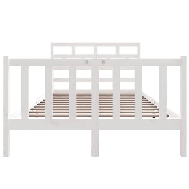 vidaXL Bedframe massief grenenhout wit 120x190 cm