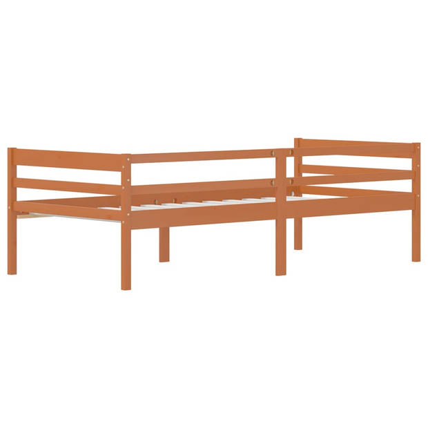 The Living Store Bed Grenenhout 200x90x65 cm - Massief - Honingbruin