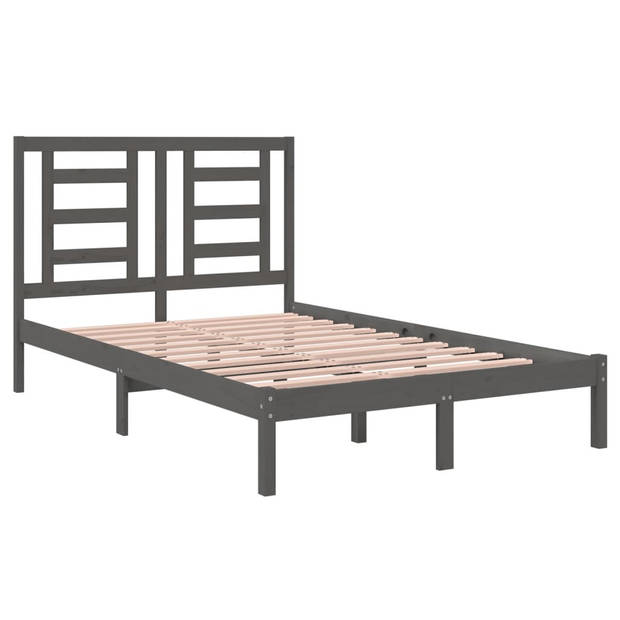 vidaXL Bedframe massief grenenhout grijs 120x200 cm