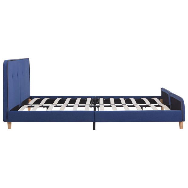 vidaXL Bedframe stof blauw 180x200 cm