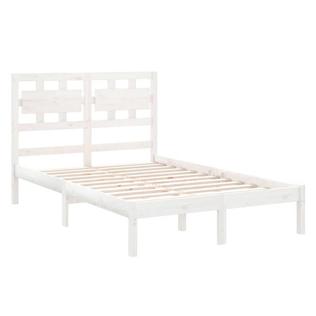 vidaXL Bedframe massief hout wit 120x200 cm