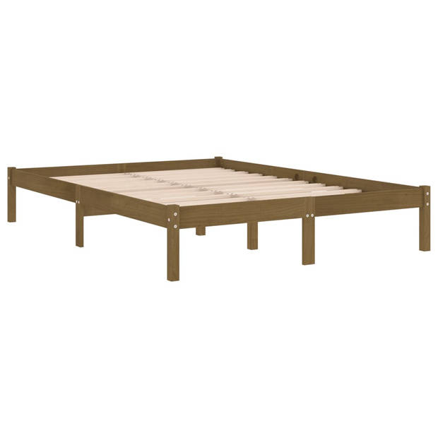 vidaXL Bedframe massief hout honingbruin 120x190 cm